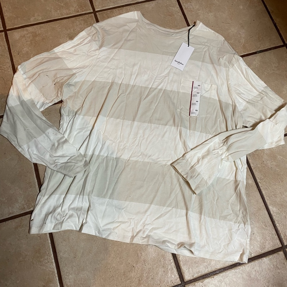 (A210)Men’s LS Stripped Shirt XXL Goodfellow & Co New With Tags